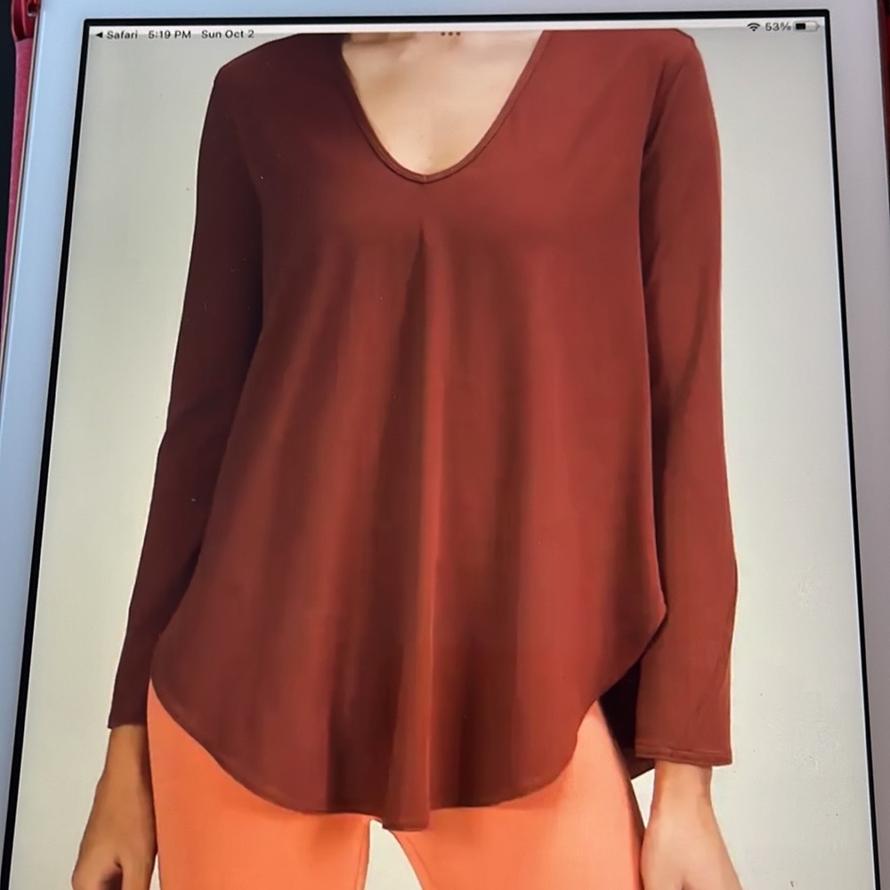 Lululemon nulu relaxed-fit yoga long sleeve shirt in smoky red